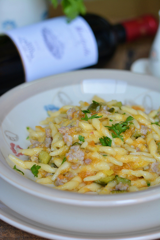 Trofie D Autunno Con Zucca Zucchine E Salsiccia Farina Lievito E Fantasia